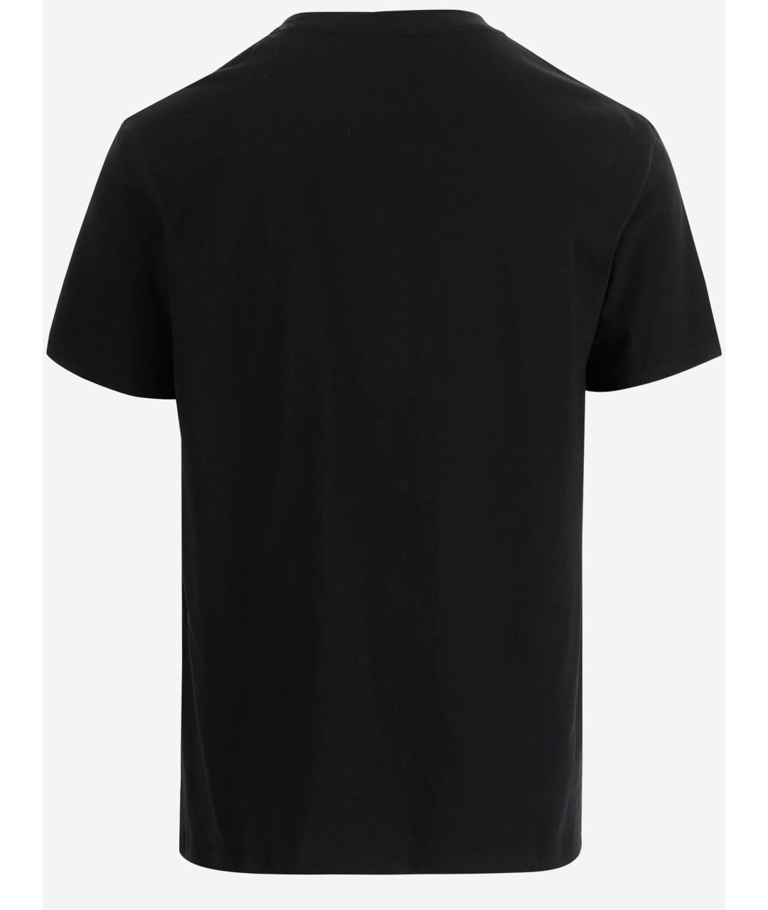VALENTINO Черная хлопковая футболка, фото 2