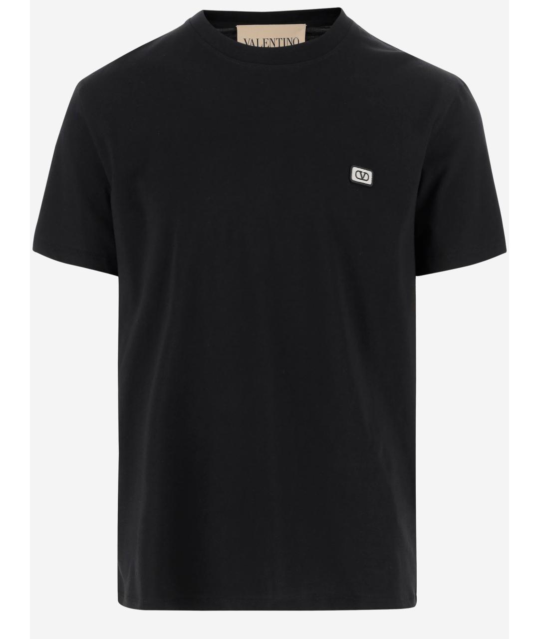 VALENTINO Черная хлопковая футболка, фото 4
