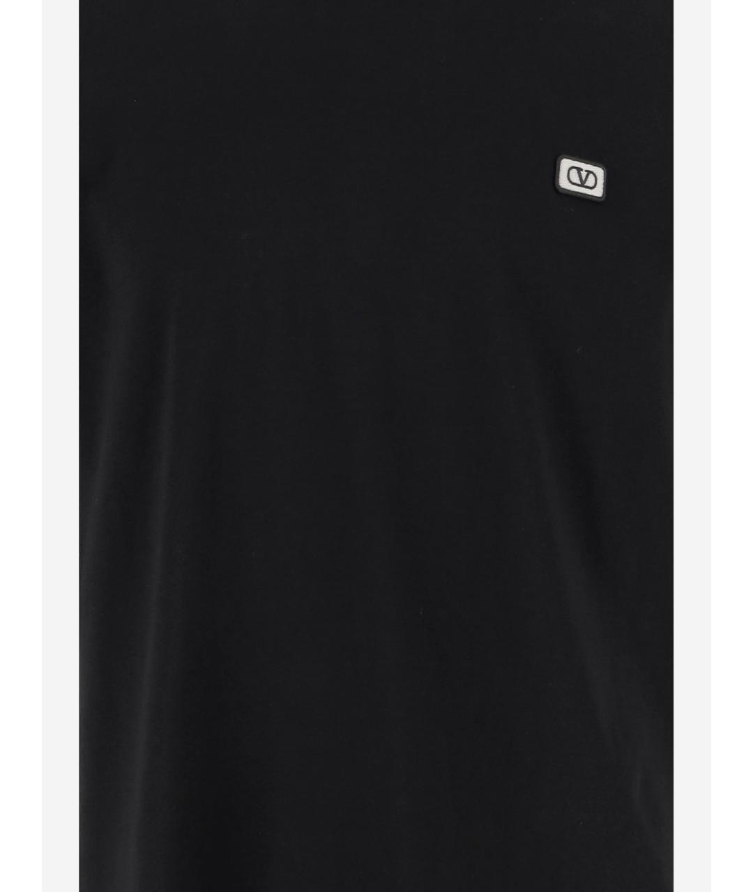VALENTINO Черная хлопковая футболка, фото 3
