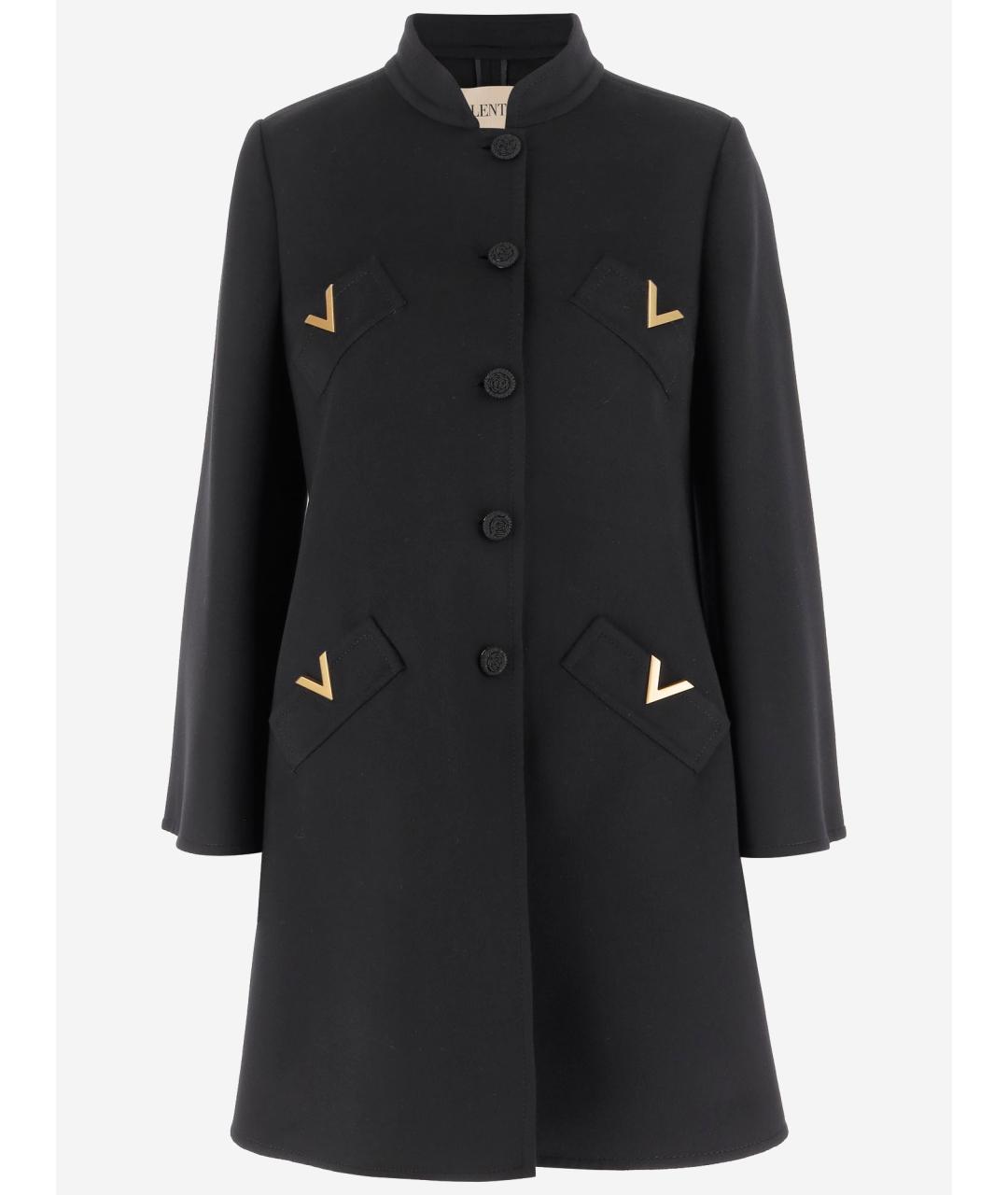 VALENTINO Черное шерстяное пальто, фото 4