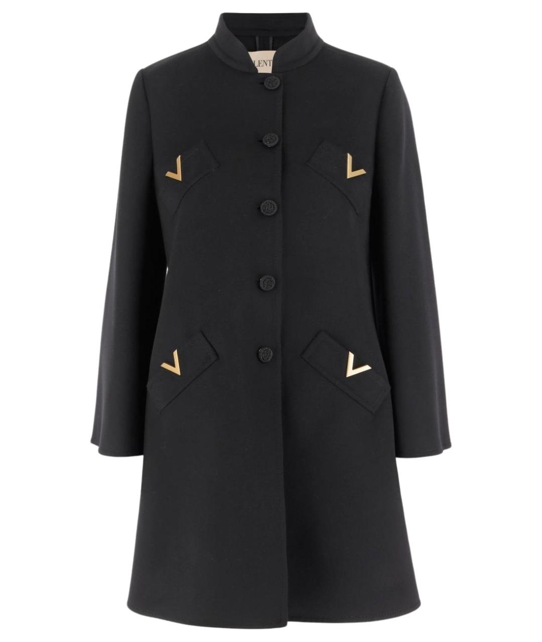 VALENTINO Черное шерстяное пальто, фото 1