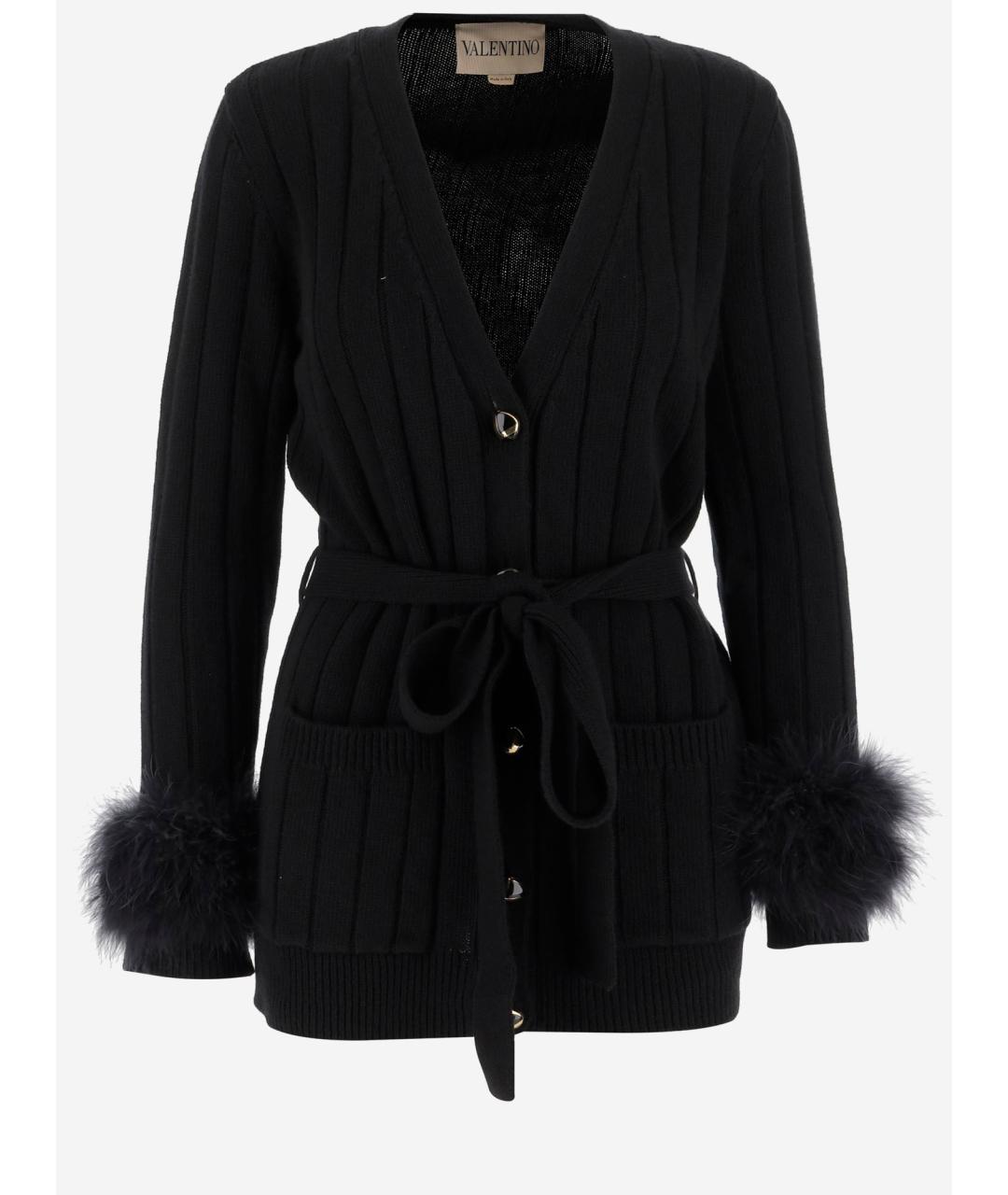 VALENTINO Черный шерстяной кардиган, фото 1