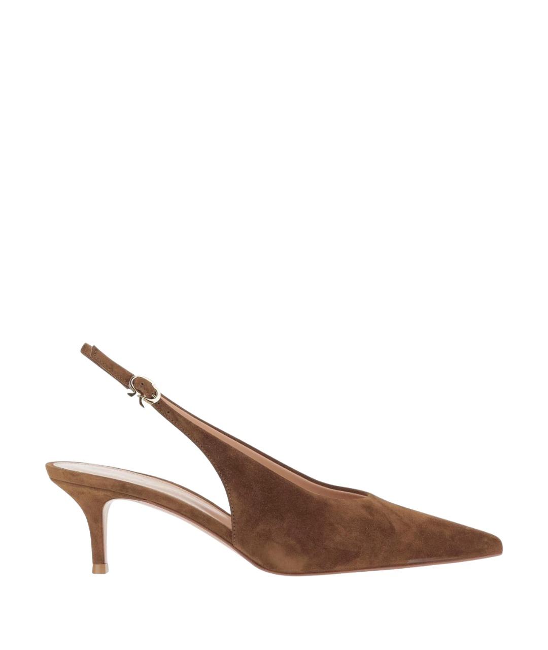 GIANVITO ROSSI Коричневые замшевые туфли, фото 1