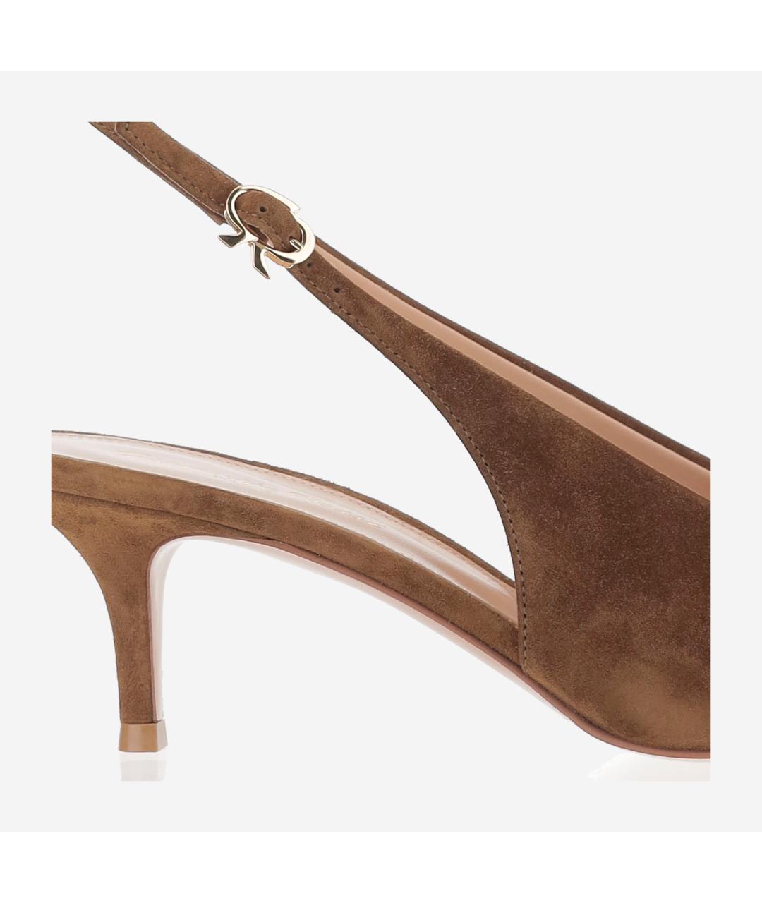 GIANVITO ROSSI Коричневые замшевые туфли, фото 4