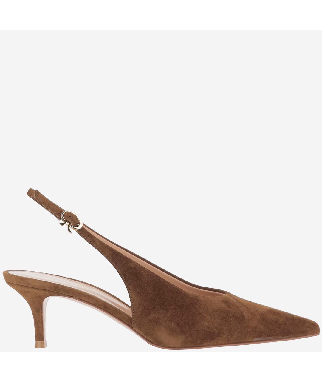 GIANVITO ROSSI Коричневые замшевые туфли, фото 5