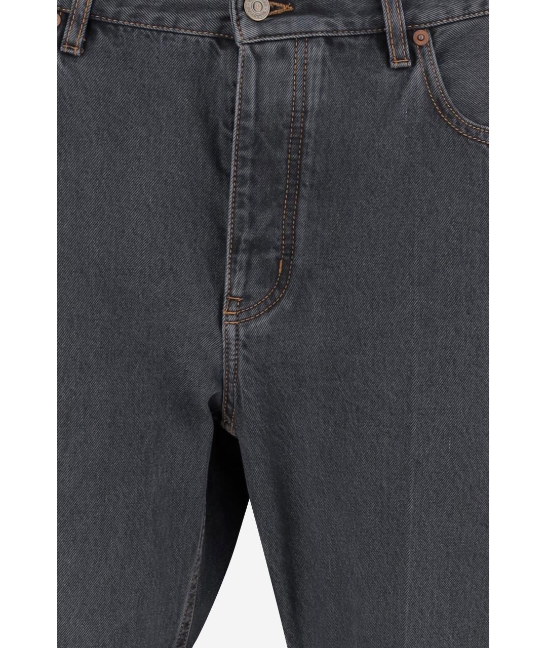 VALENTINO Черные хлопковые прямые джинсы, фото 3