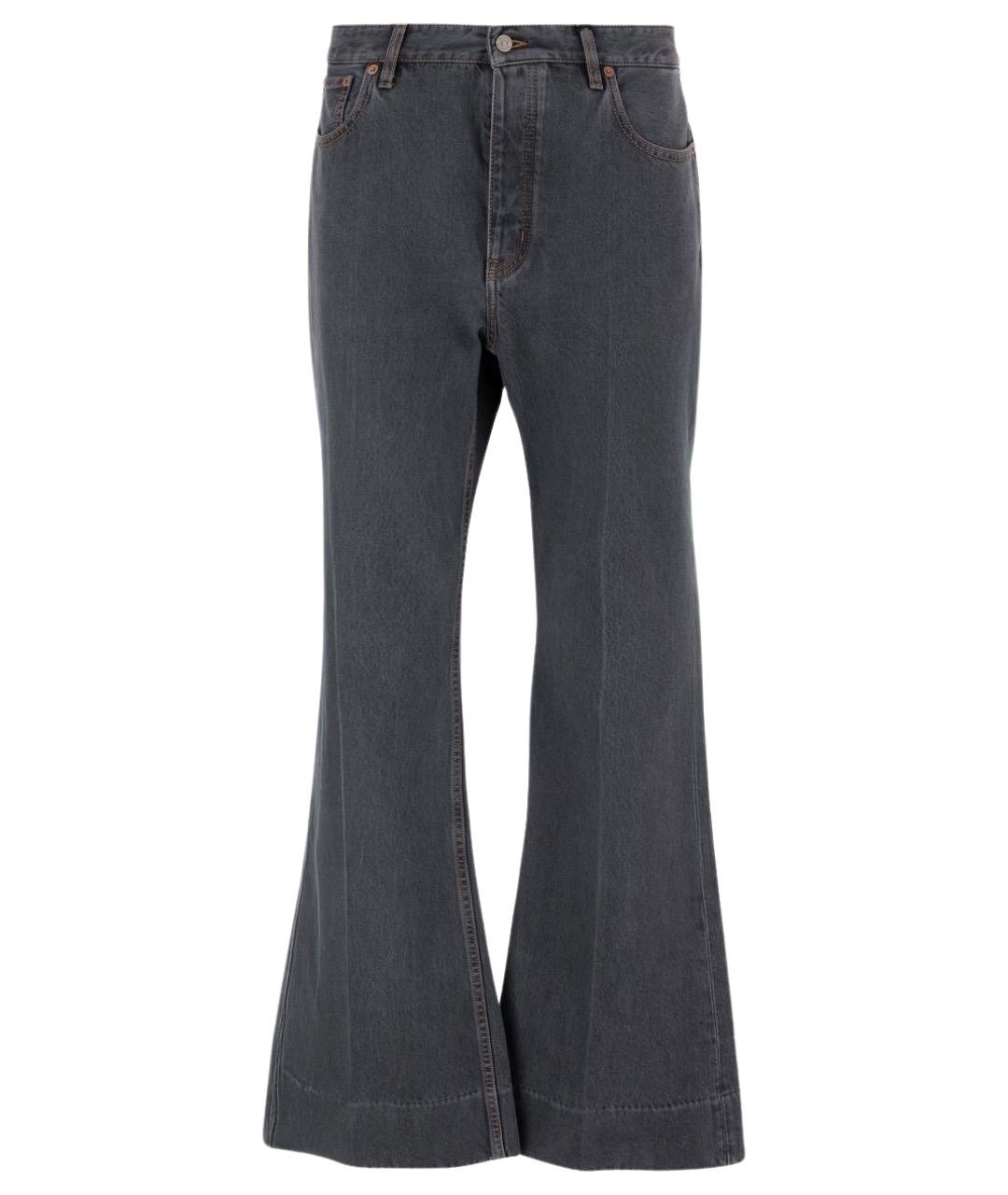 VALENTINO Черные хлопковые прямые джинсы, фото 1