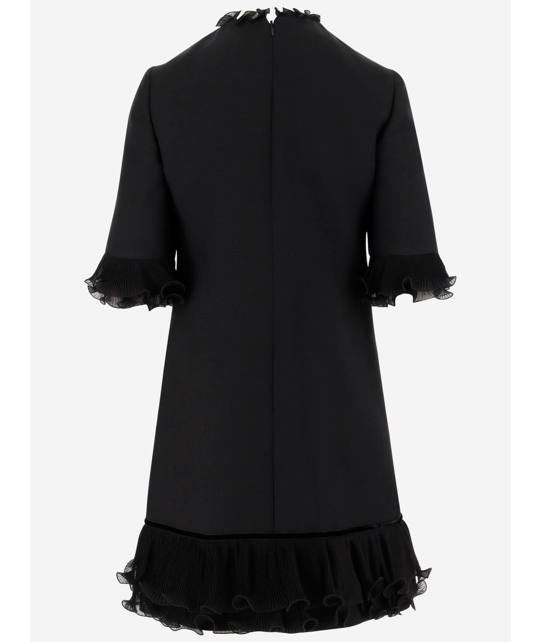 VALENTINO Черное шерстяное повседневное платье, фото 2