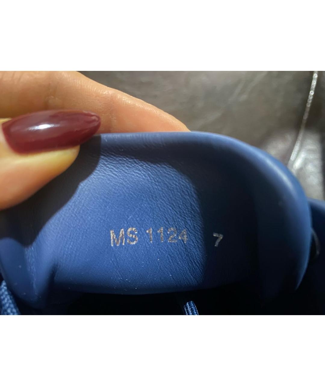 LOUIS VUITTON Синие нубуковые низкие кроссовки / кеды, фото 4