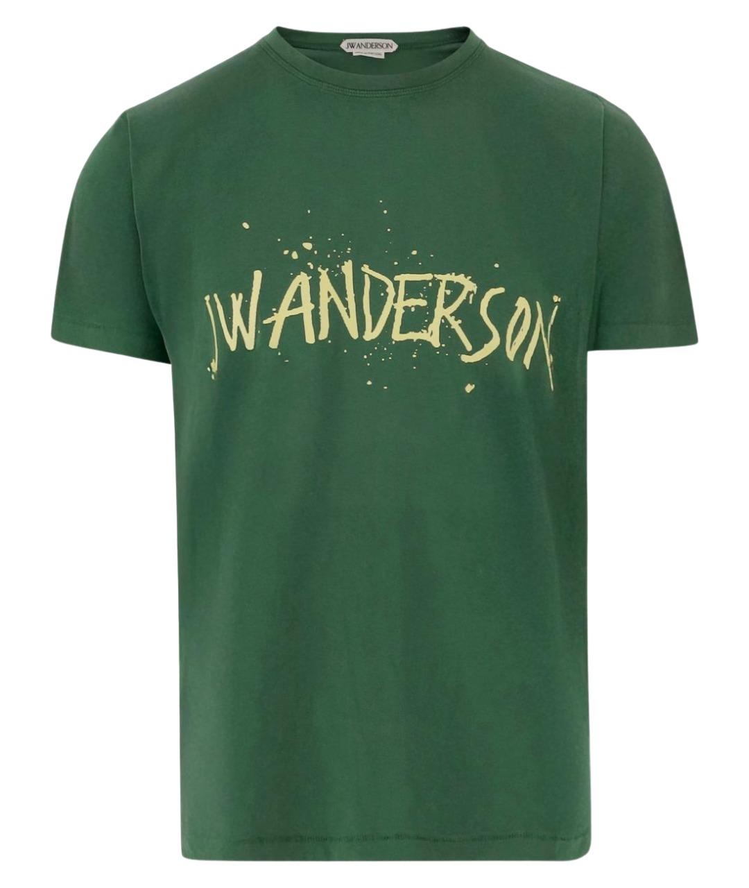 J.W.ANDERSON Зеленая хлопковая футболка, фото 1