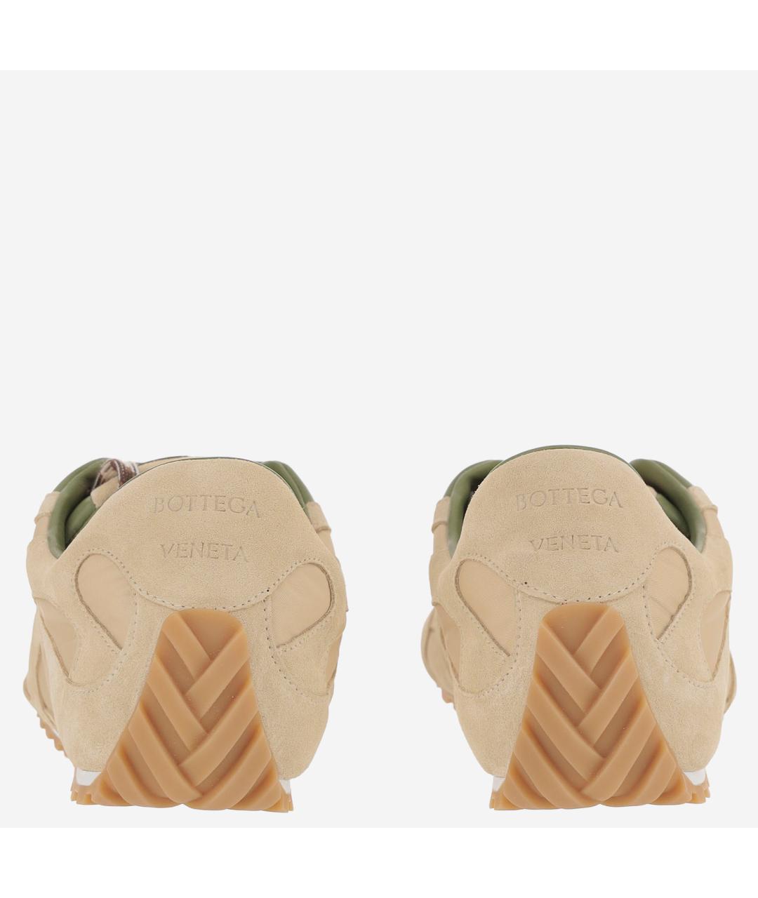 BOTTEGA VENETA Бежевые текстильные низкие кроссовки / кеды, фото 3