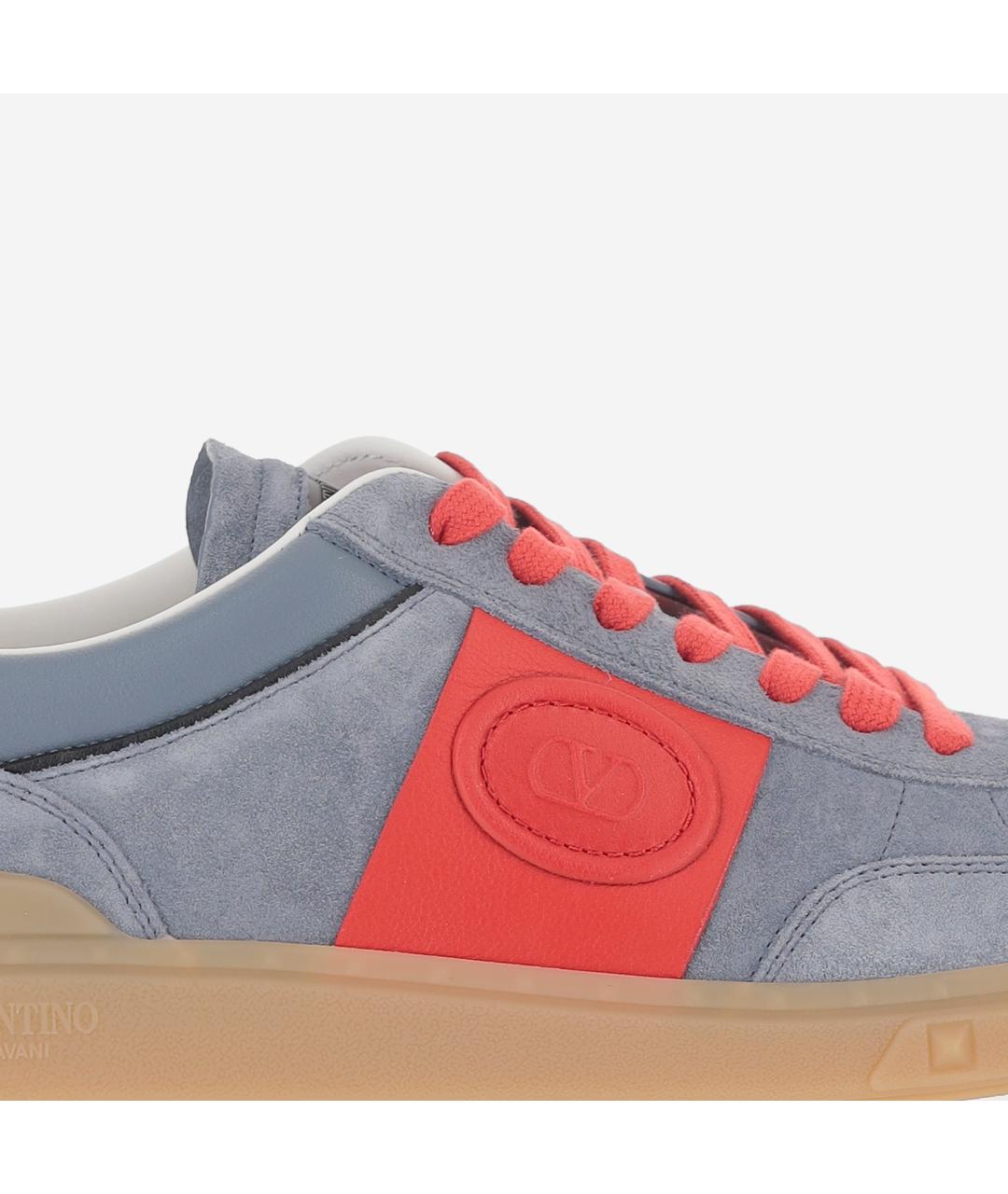 VALENTINO Голубые замшевые низкие кроссовки / кеды, фото 5