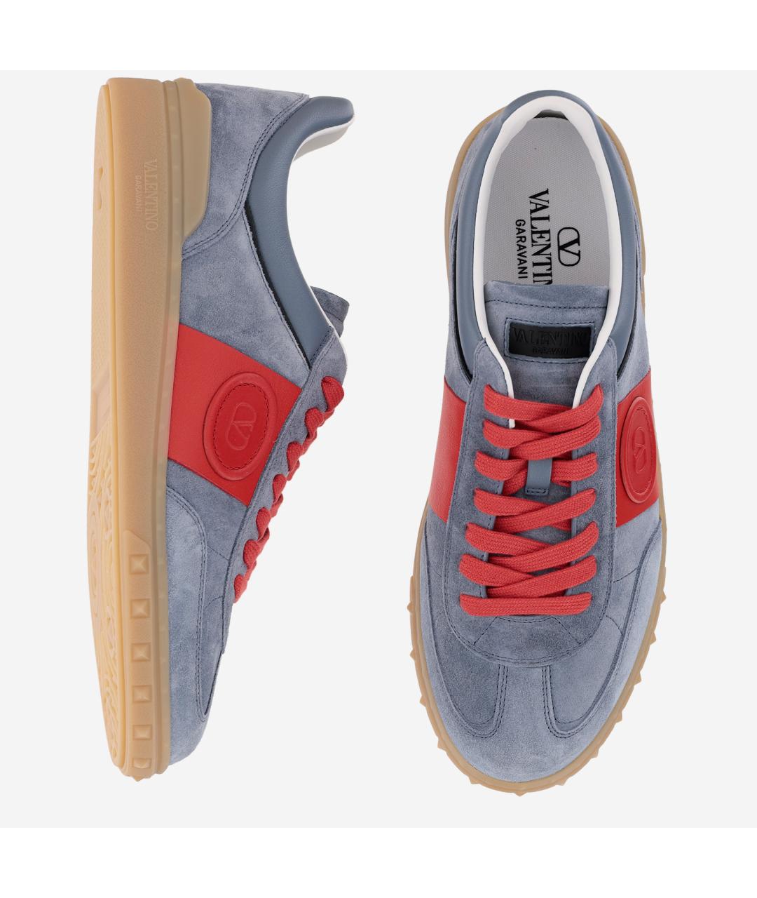 VALENTINO Голубые замшевые низкие кроссовки / кеды, фото 2