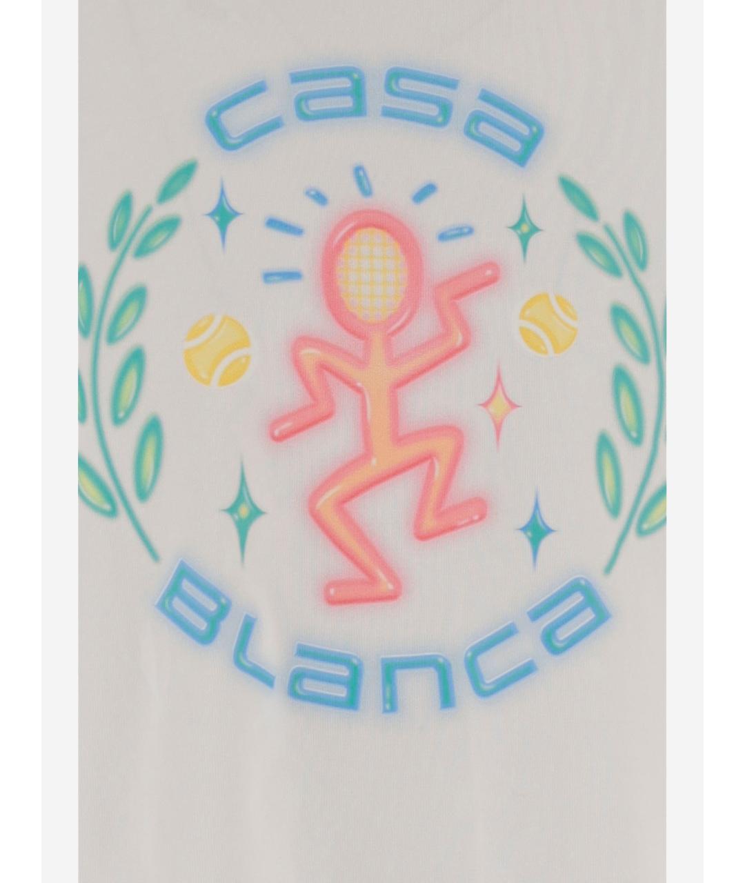 CASABLANCA Белая хлопковая футболка, фото 3