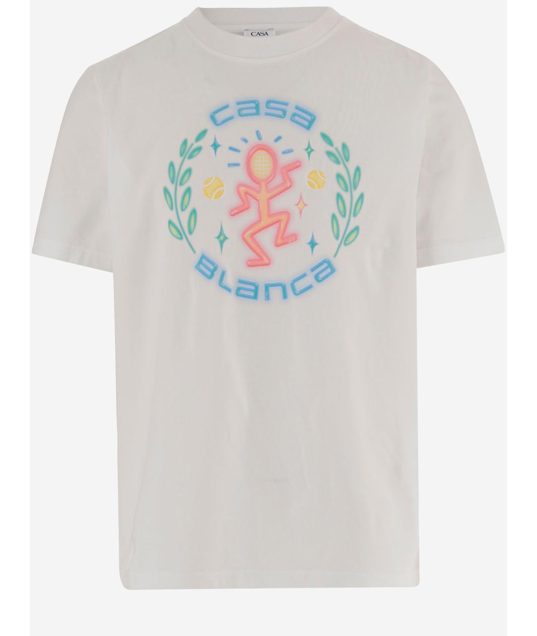 CASABLANCA Белая хлопковая футболка, фото 1