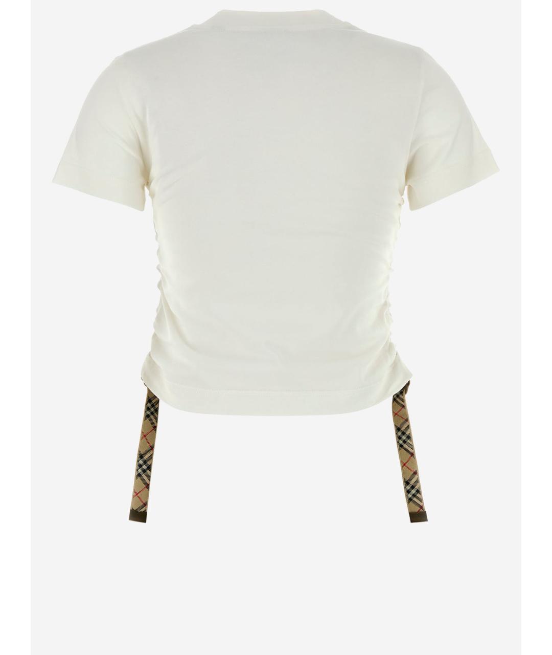 BURBERRY Белая хлопковая футболка, фото 2