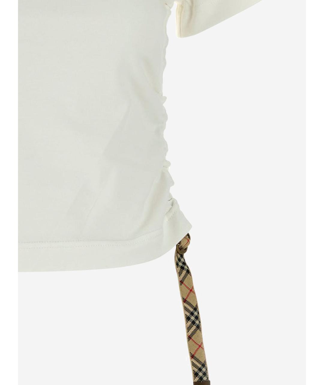BURBERRY Белая хлопковая футболка, фото 3