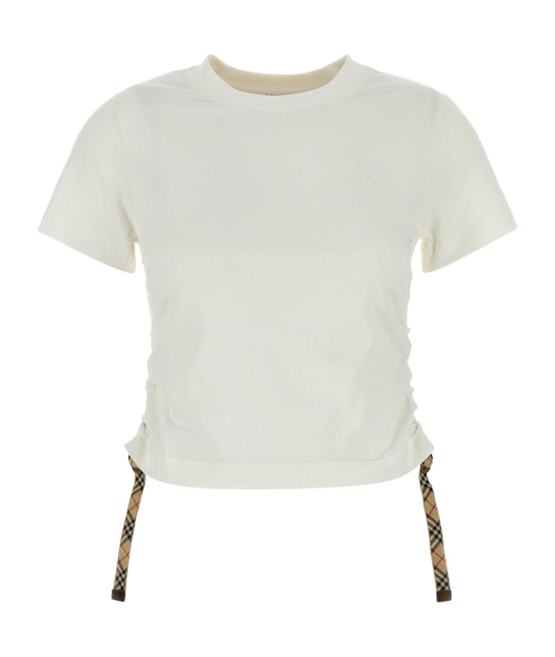 BURBERRY Белая хлопковая футболка, фото 1