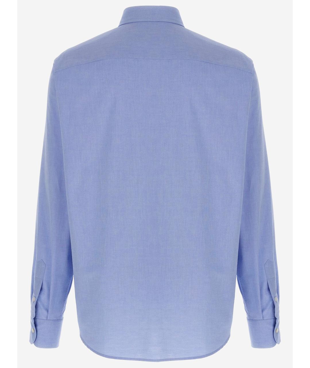 VALENTINO Голубая хлопковая кэжуал рубашка, фото 2