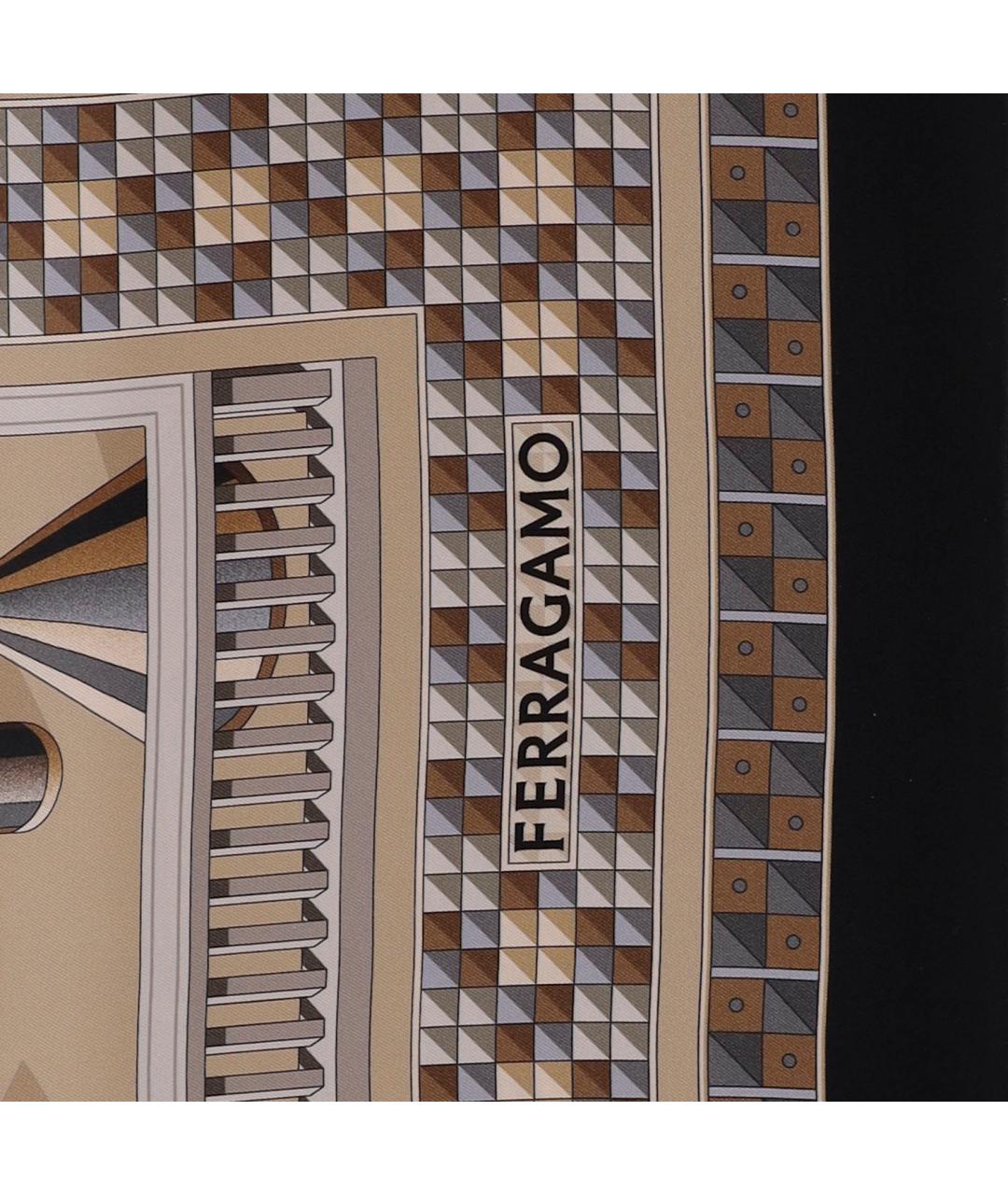 FERRAGAMO Бежевый шелковый платок, фото 3