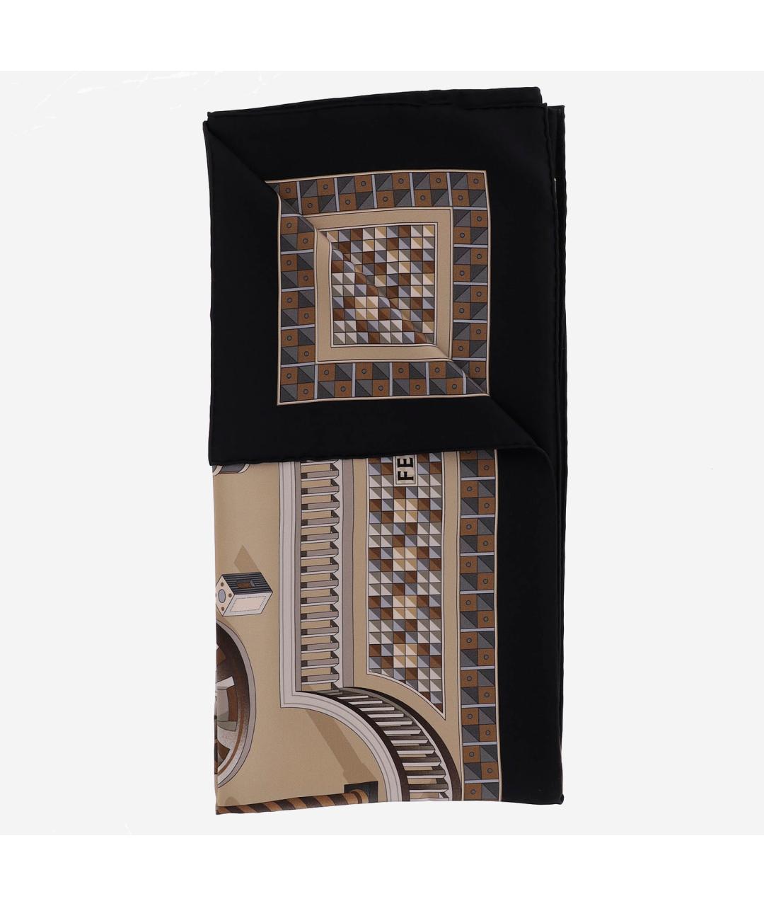 FERRAGAMO Бежевый шелковый платок, фото 2