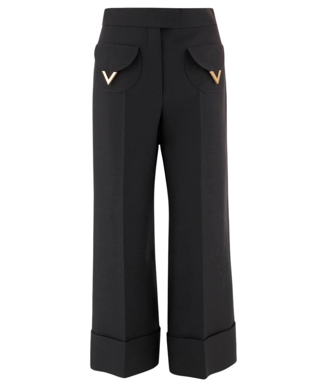 VALENTINO Черные шерстяные прямые брюки, фото 1