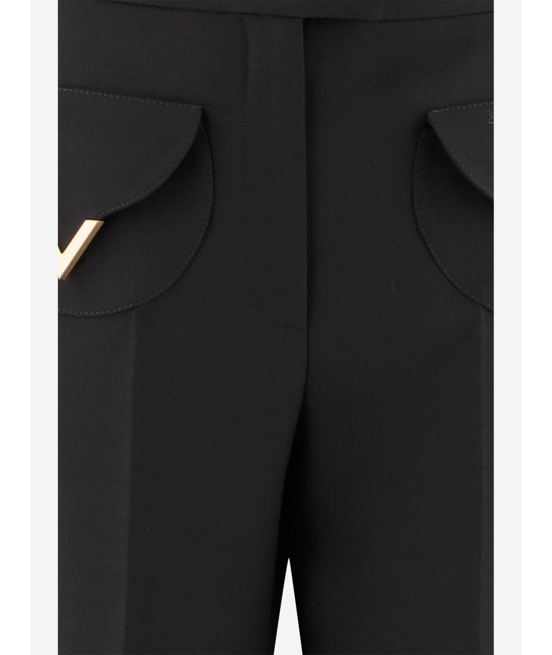 VALENTINO Черные шерстяные прямые брюки, фото 3