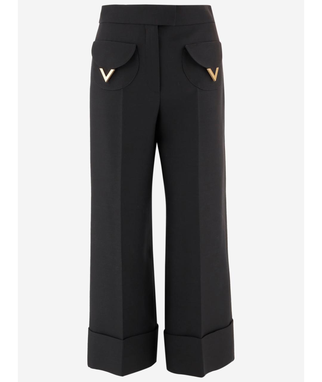 VALENTINO Черные шерстяные прямые брюки, фото 4