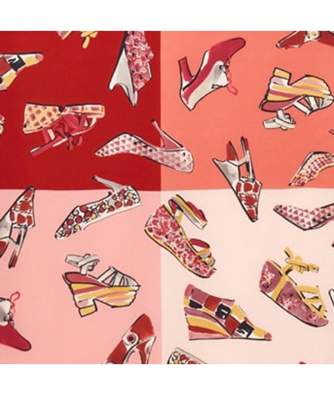 FERRAGAMO Красный шелковый платок, фото 2