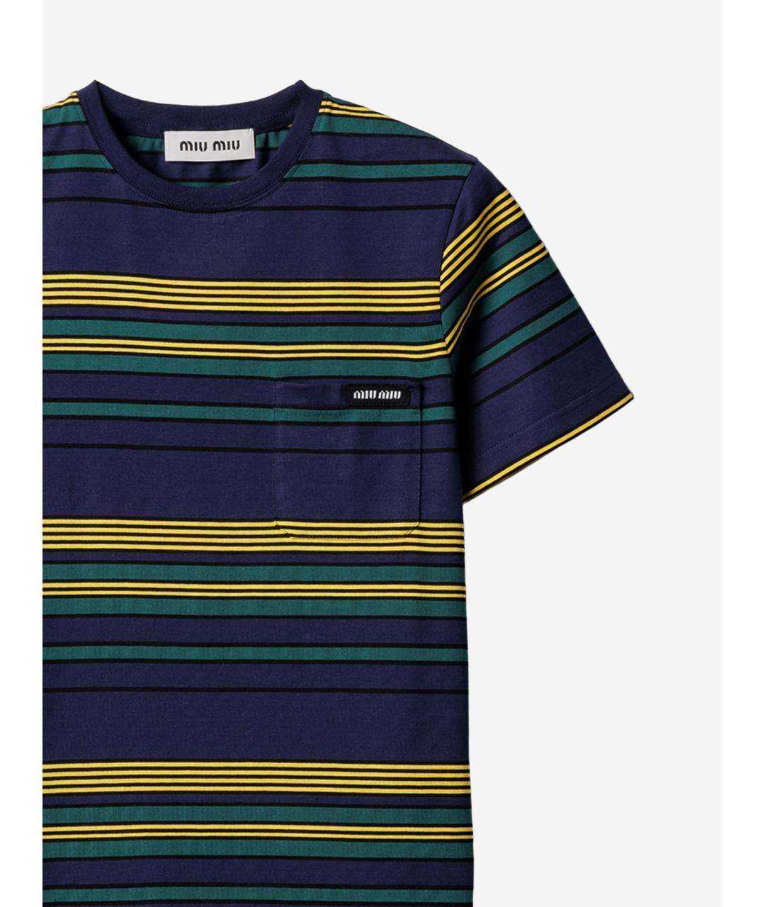 MIU MIU Мульти хлопковая футболка, фото 3