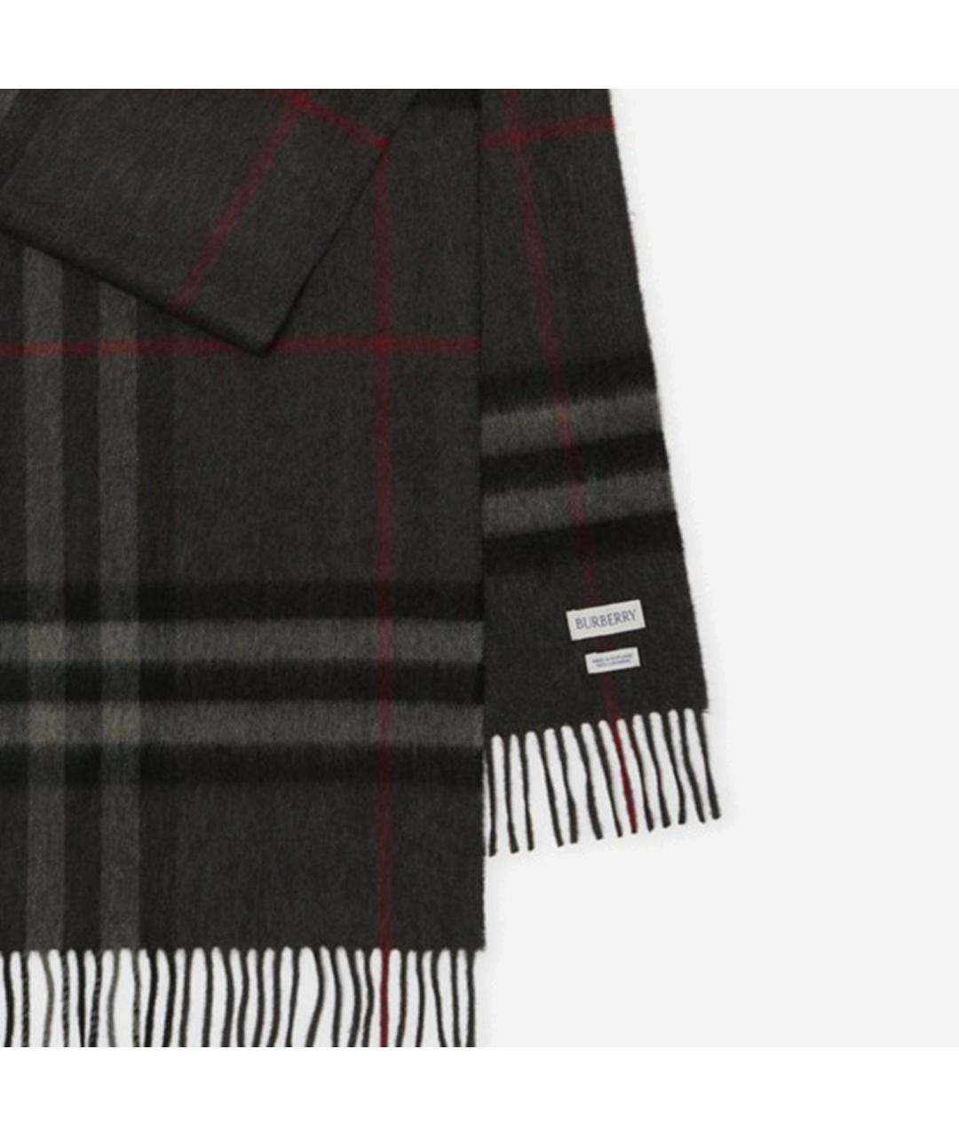 BURBERRY Серый кашемировый шарф, фото 3