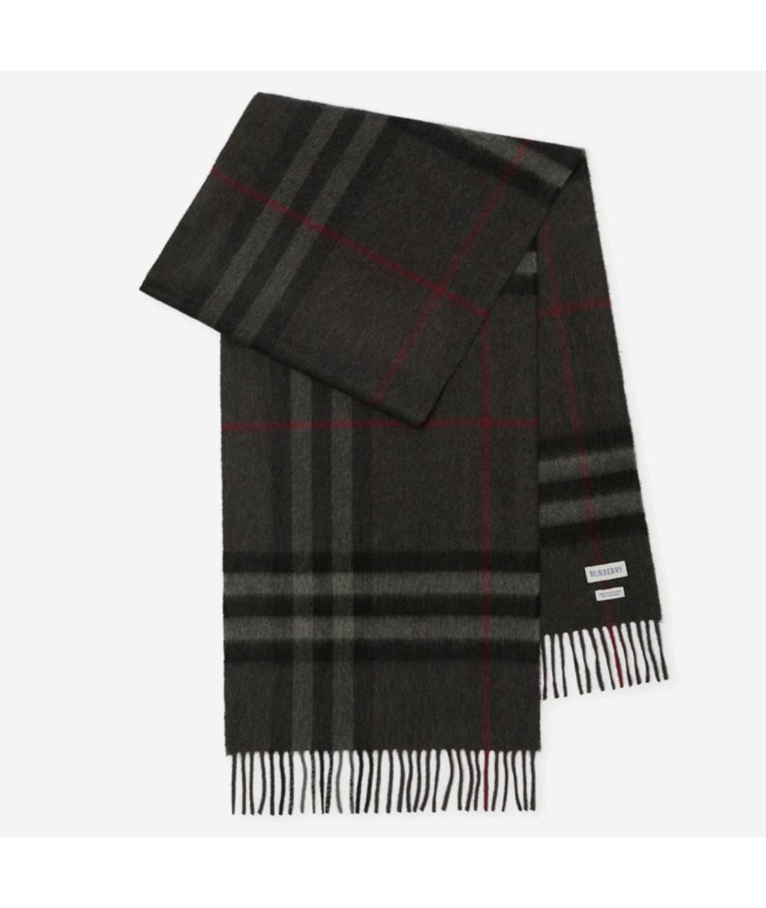 BURBERRY Серый кашемировый шарф, фото 2