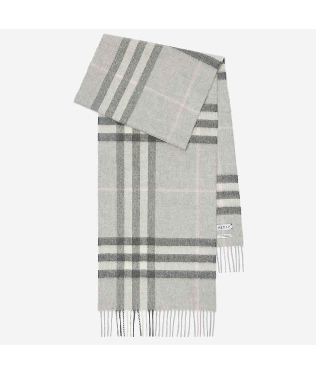 BURBERRY Серый кашемировый шарф, фото 2