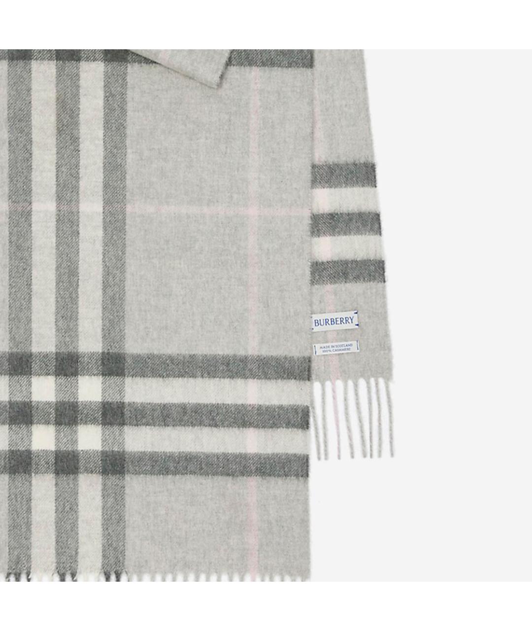 BURBERRY Серый кашемировый шарф, фото 3