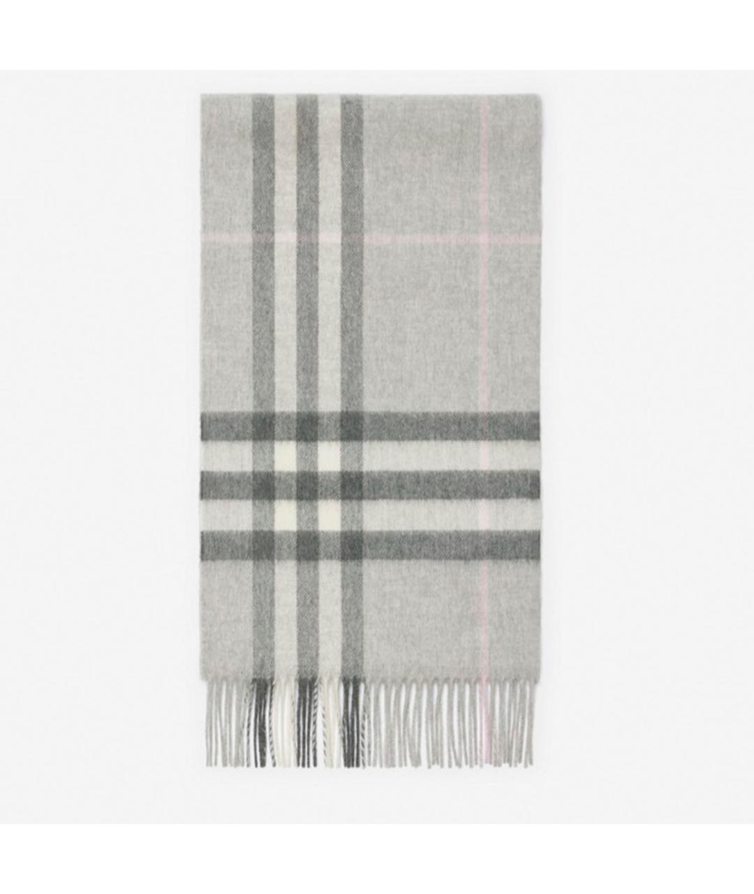 BURBERRY Серый кашемировый шарф, фото 1