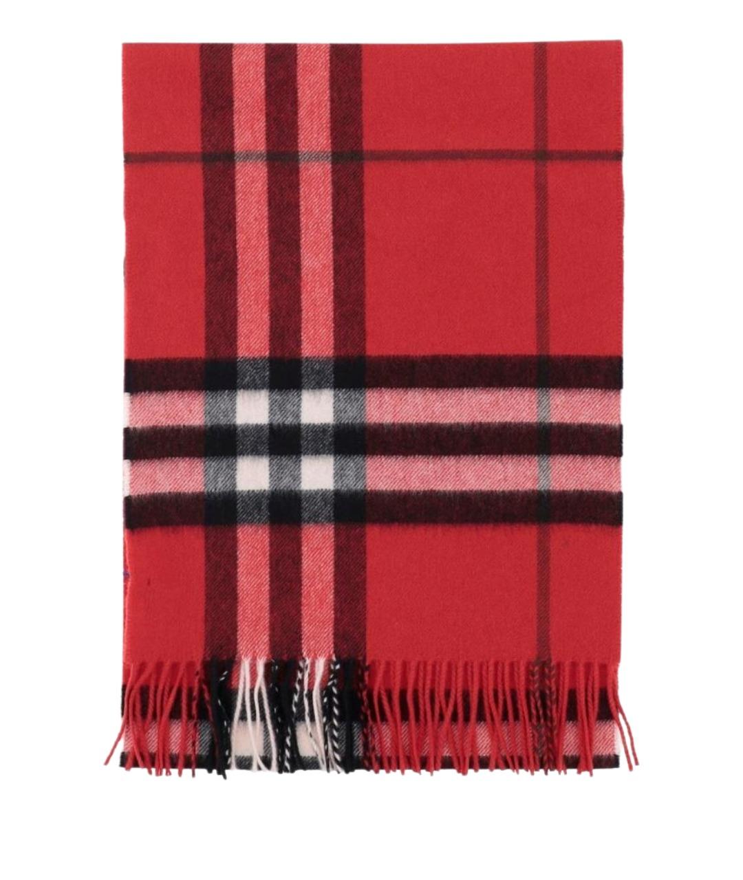BURBERRY Красный кашемировый шарф, фото 1
