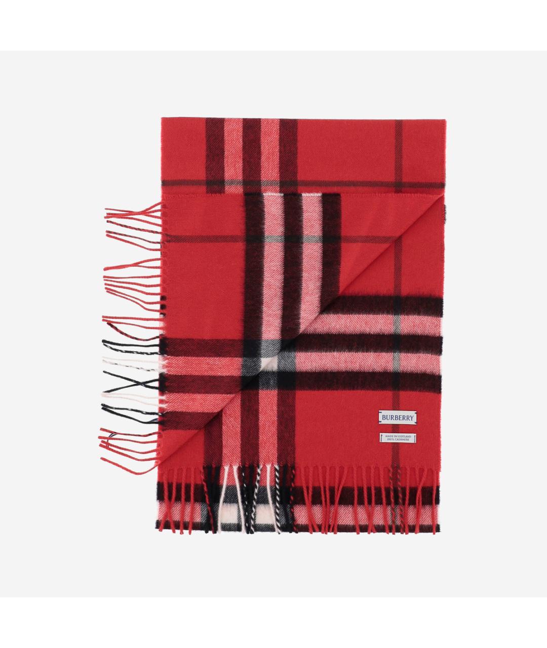 BURBERRY Красный кашемировый шарф, фото 3