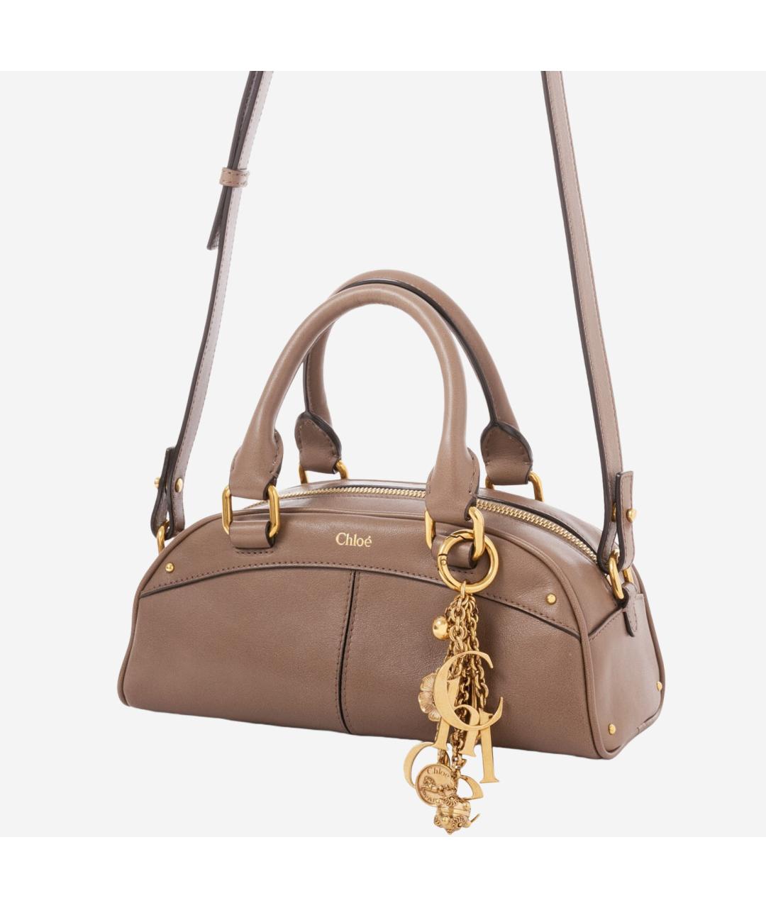 CHLOE Бежевая кожаная сумка с короткими ручками, фото 2