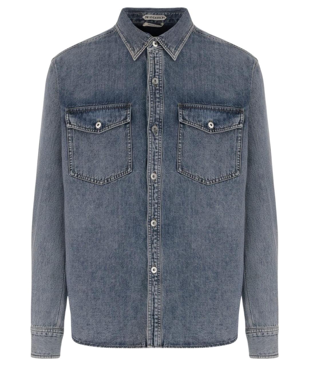 J.W.ANDERSON Синяя хлопковая кэжуал рубашка, фото 1