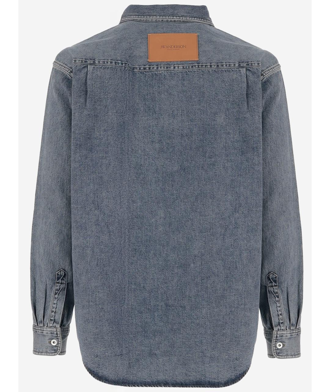 J.W.ANDERSON Синяя хлопковая кэжуал рубашка, фото 2