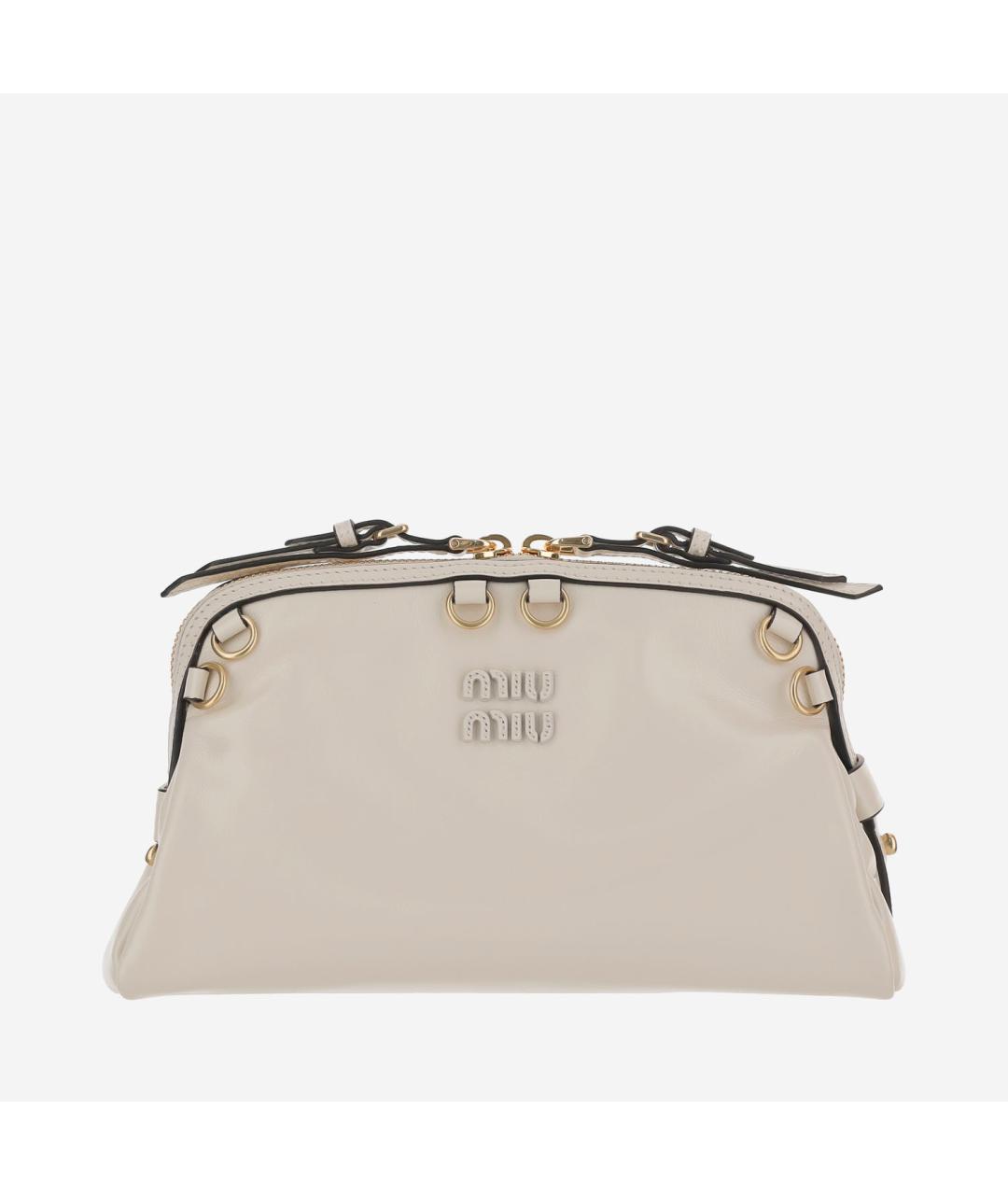 MIU MIU Бежевая кожаная сумка тоут, фото 1