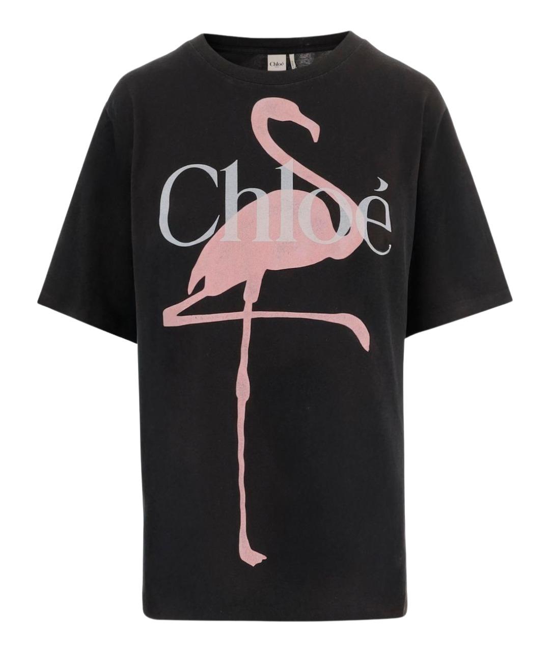 CHLOE Черная хлопковая футболка, фото 1