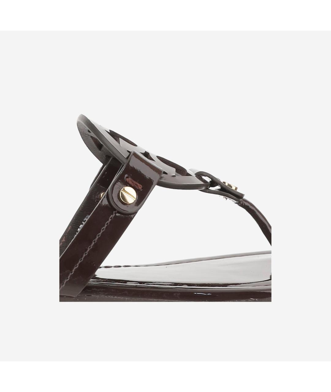 TORY BURCH Коричневые кожаные сандалии, фото 5