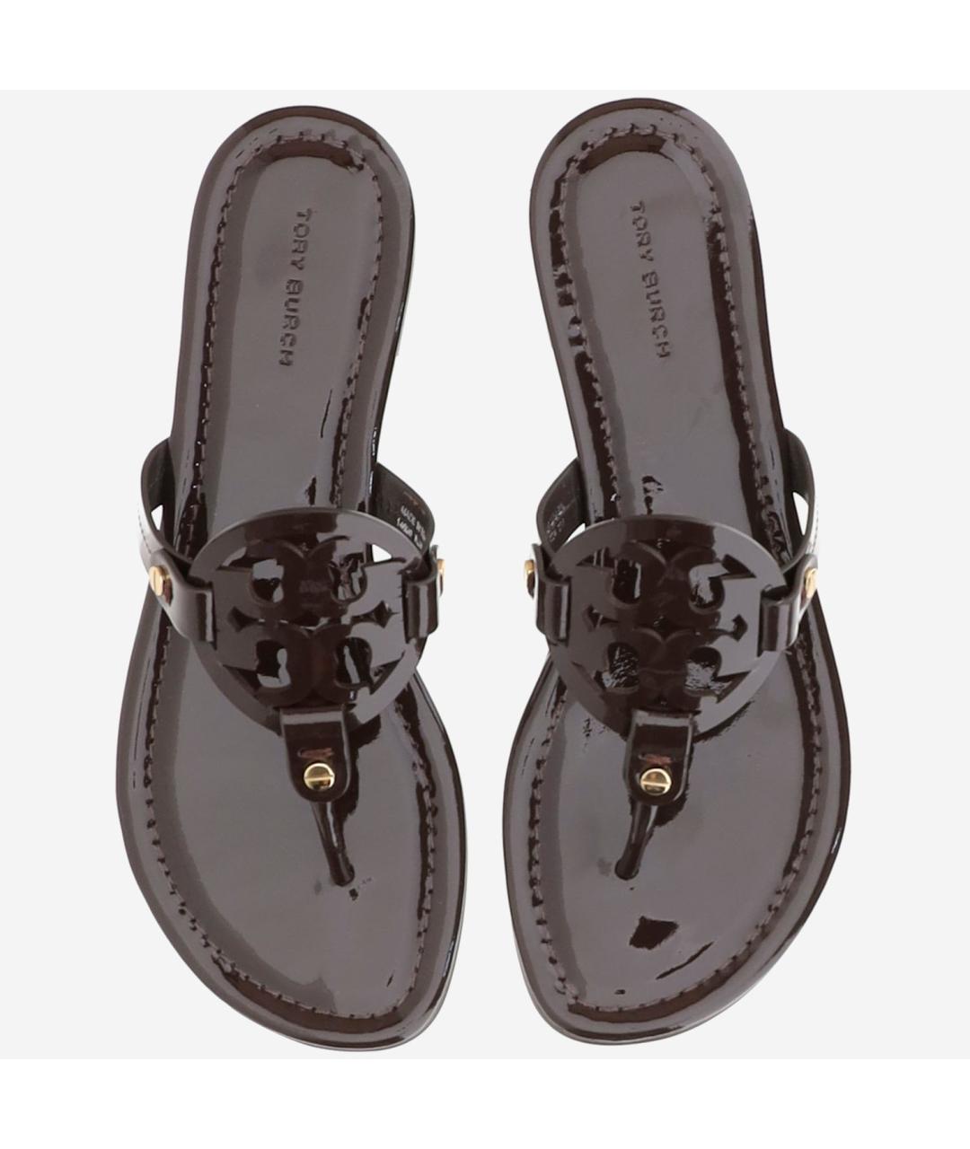 TORY BURCH Коричневые кожаные сандалии, фото 2