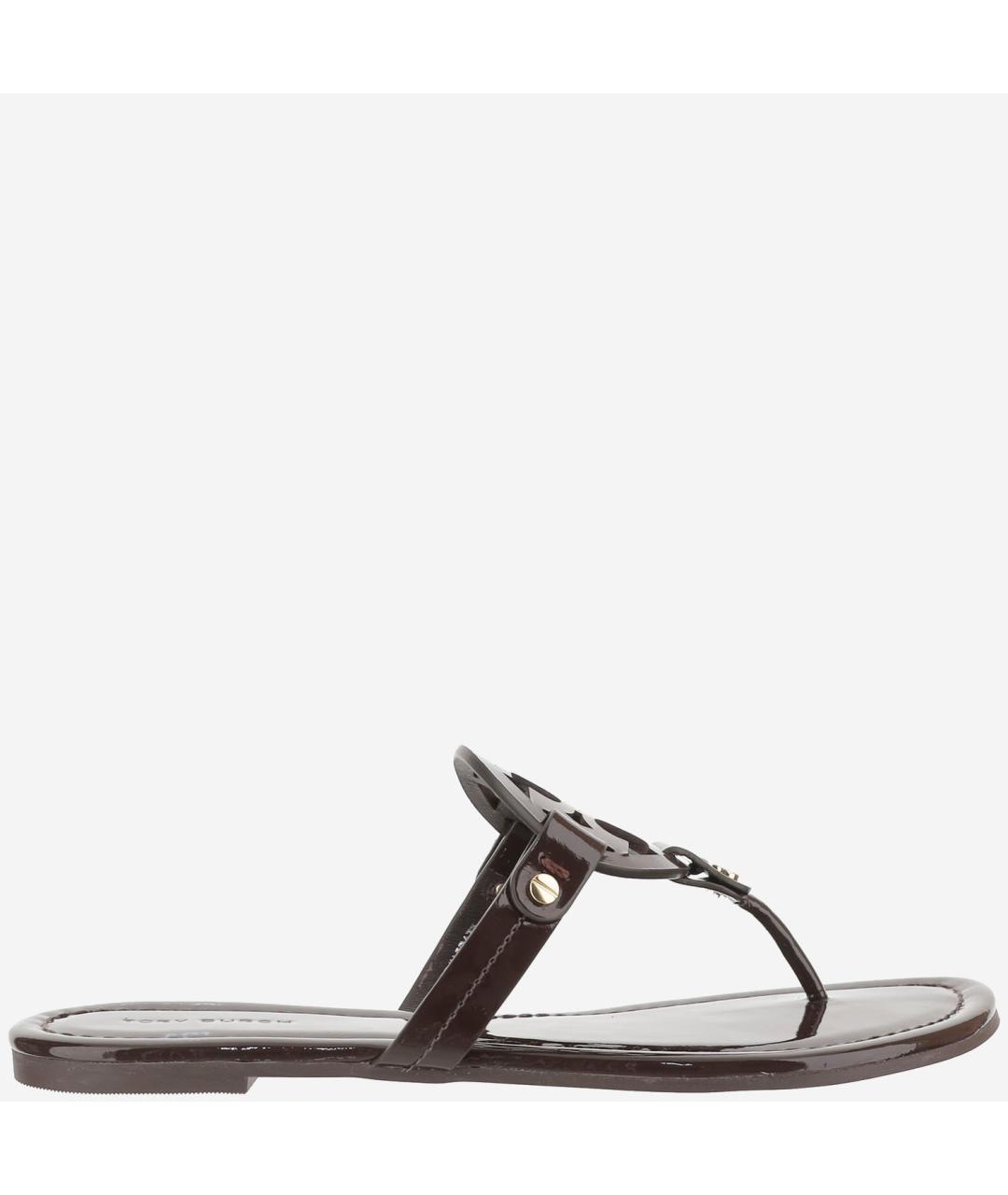 TORY BURCH Коричневые кожаные сандалии, фото 6