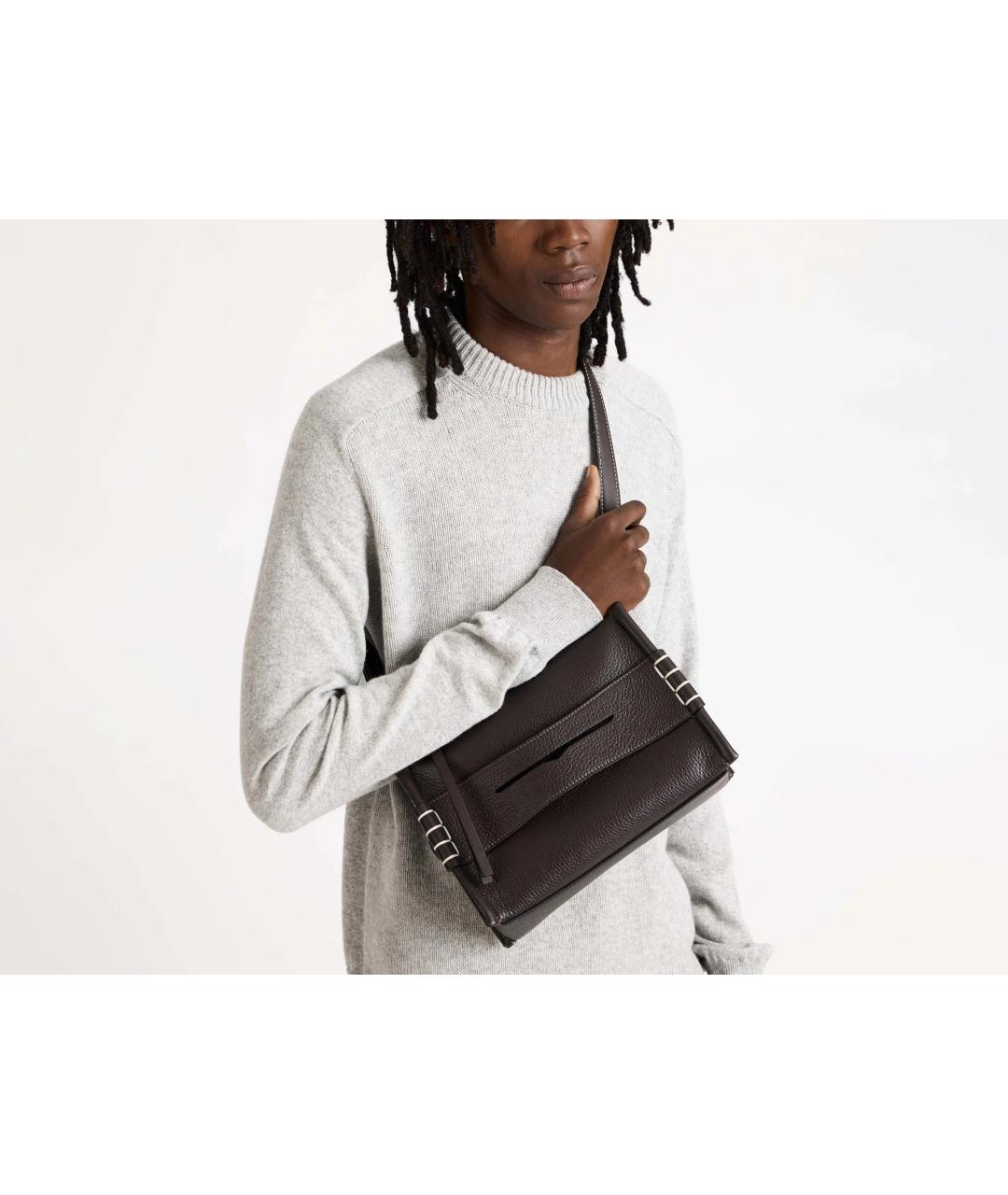 J.W.ANDERSON Коричневая кожаная сумка через плечо, фото 5