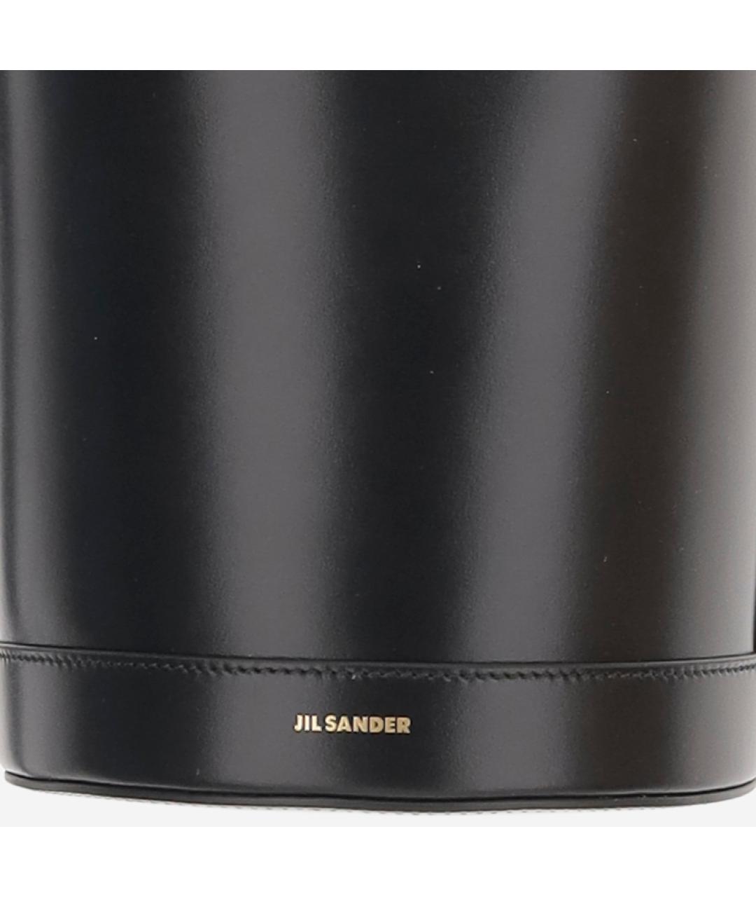 JIL SANDER Черная кожаная сумка через плечо, фото 5