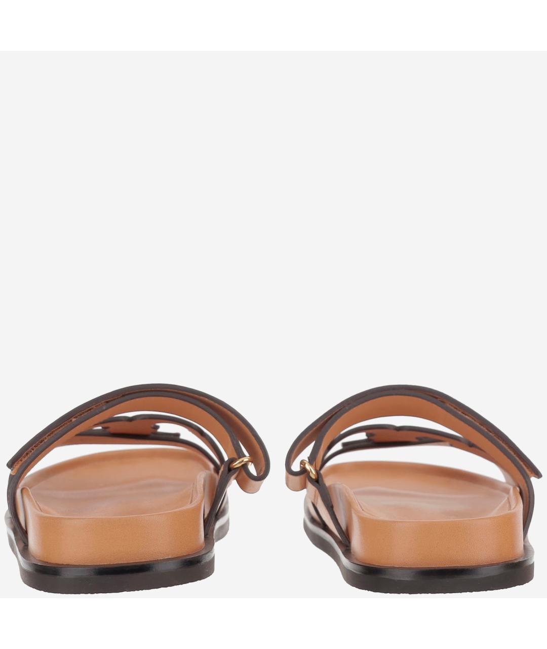 TORY BURCH Бежевые кожаные сандалии, фото 4