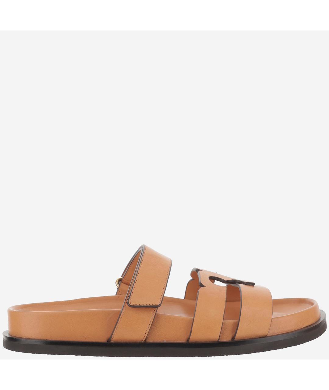 TORY BURCH Бежевые кожаные сандалии, фото 6