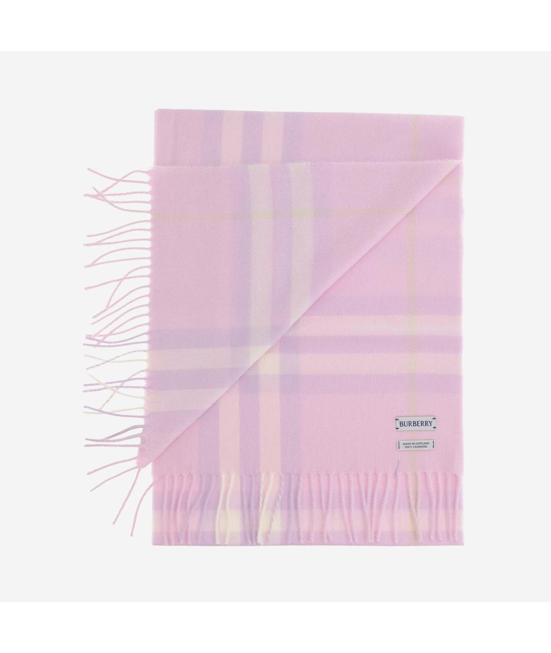 BURBERRY Розовый кашемировый шарф, фото 3